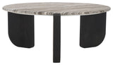 Safavieh Couture Graelyn Marble Top Coffee Table, Black/Grey