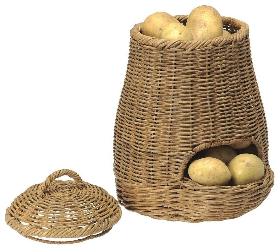 Wicker Potato Basket, Fruit and Vegetable Storage Basket, Medium