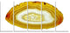Yellow Agate with Geological Crystal, Abstract Canvas Artwork, 60"x28", 5 Panels