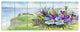 Spring Violet Flowers on Mountain, Floral Canvas Art Print, 70"x28", 6 Panels