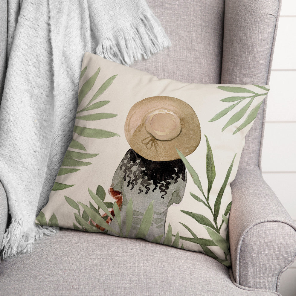 Sunhat Scene 18"x18" Spun Poly Pillow