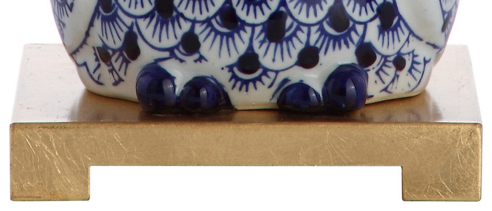Justina 16" Ceramic Mini Table Lamp, Blue and White, Set of 2