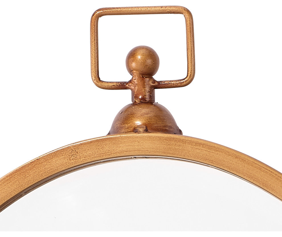 Wade Iron Mirror, Antique Brass