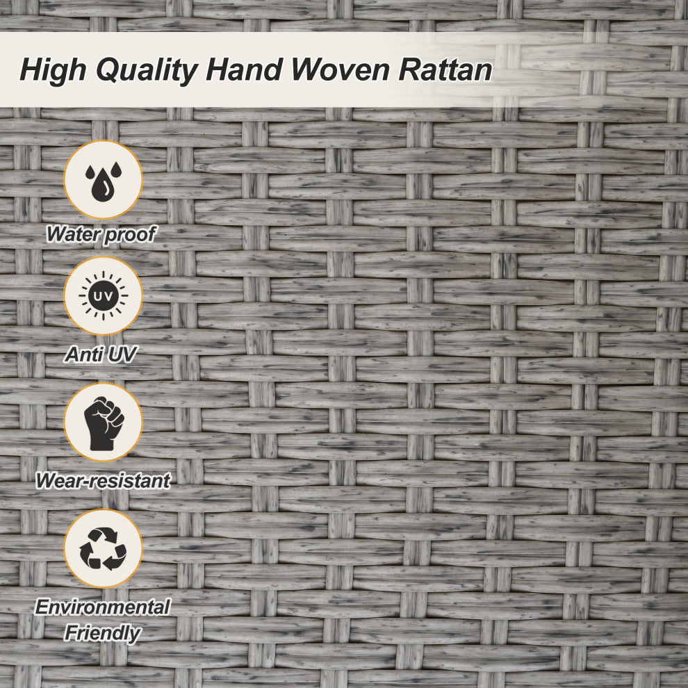 Outdoor Patio 2-Person Hanging Rattan Woven Porch Swings, Cushions