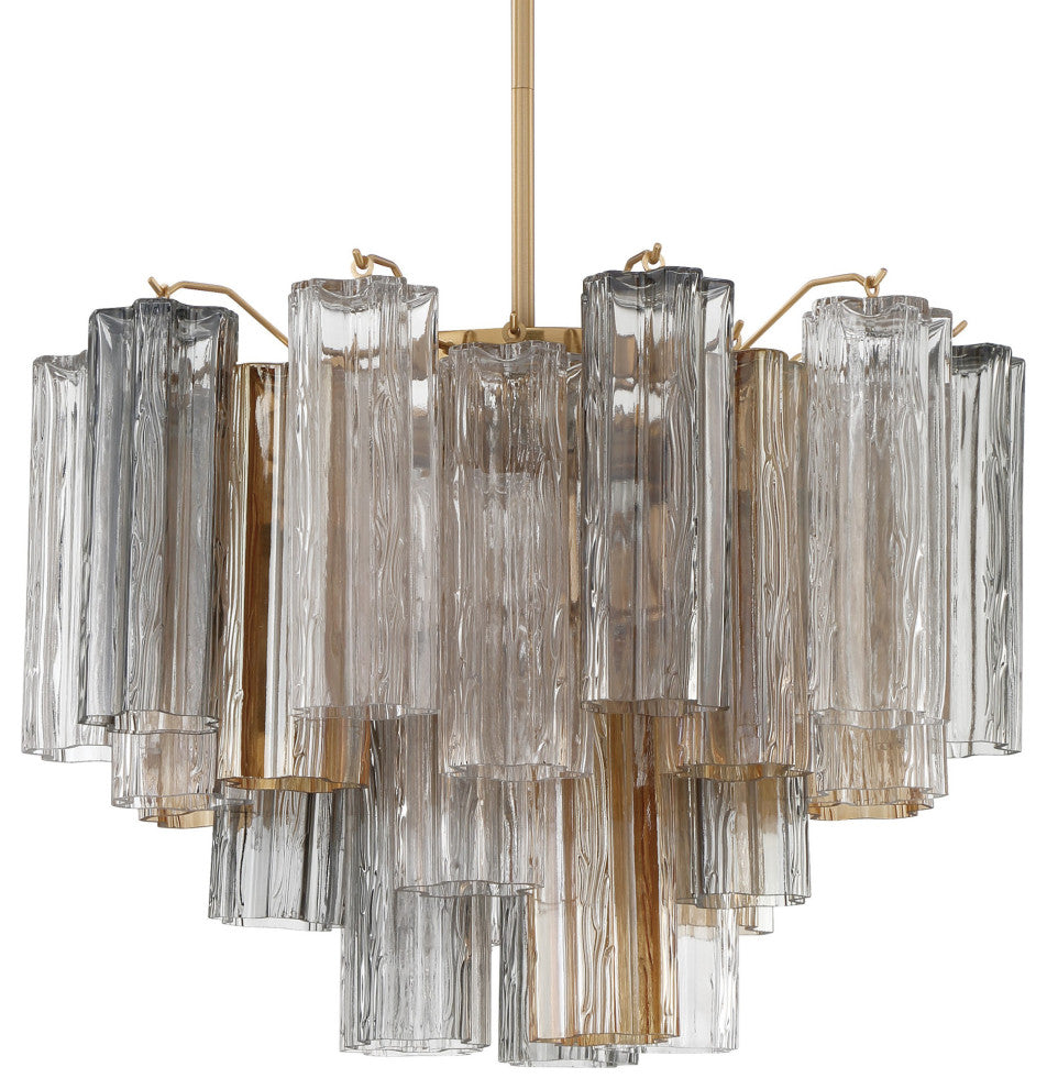 Crystorama Lighting Group ADD-306-AU Addis 6 Light 20"W Waterfall - Aged Brass