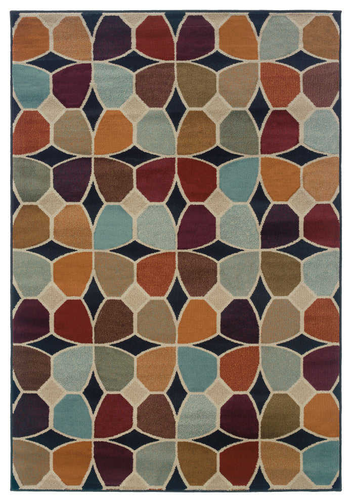 Oriental Weavers Adrienne Grey/Multi Geometric Indoor Area Rug 6'7"X9'6"
