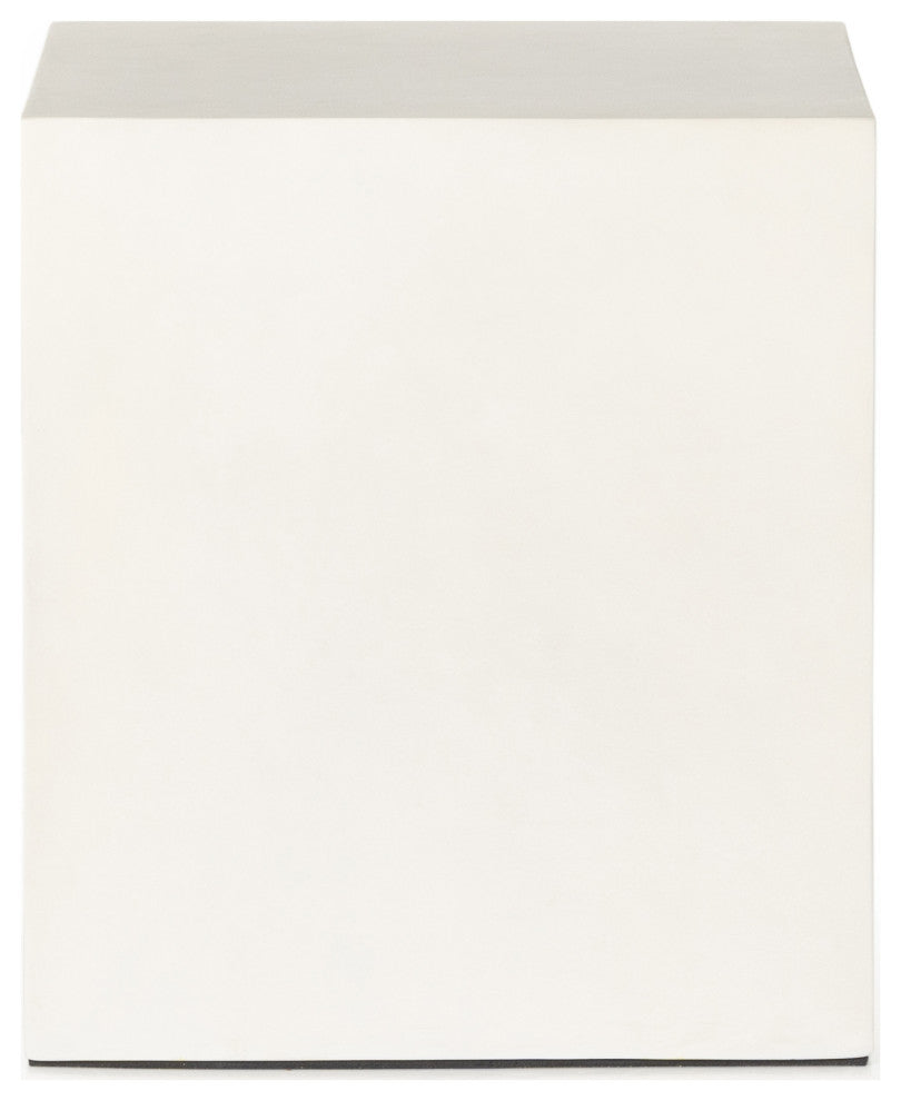 Parish Outdoor End Table-White Concrete