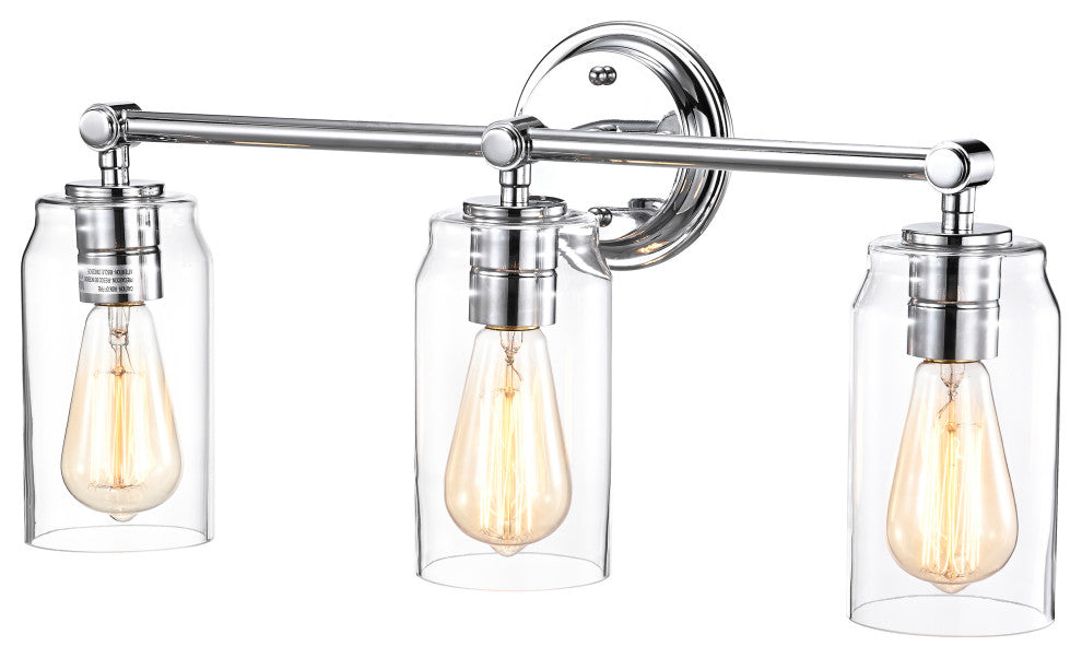CHLOE Lighting Joyce Contemporary 3-Light Bath Vanity Fixture, Chrome