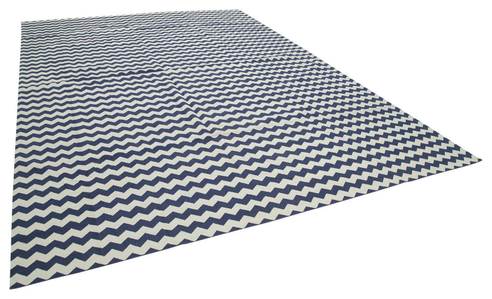Rug N Carpet - Handmade Wool 9' 11'' x 13' 10'' Flatweave Dhurrie Kilim Rug