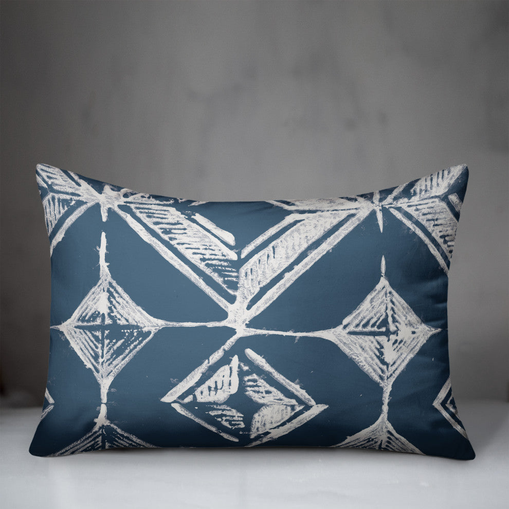 Blue Diamond Pattern 14x20 Spun Poly Pillow