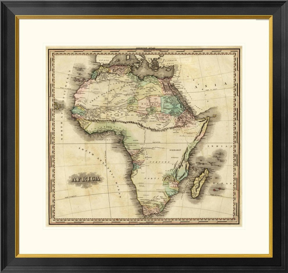 "Africa, 1823" Framed Digital Print by Henry S. Tanner, 32x31"