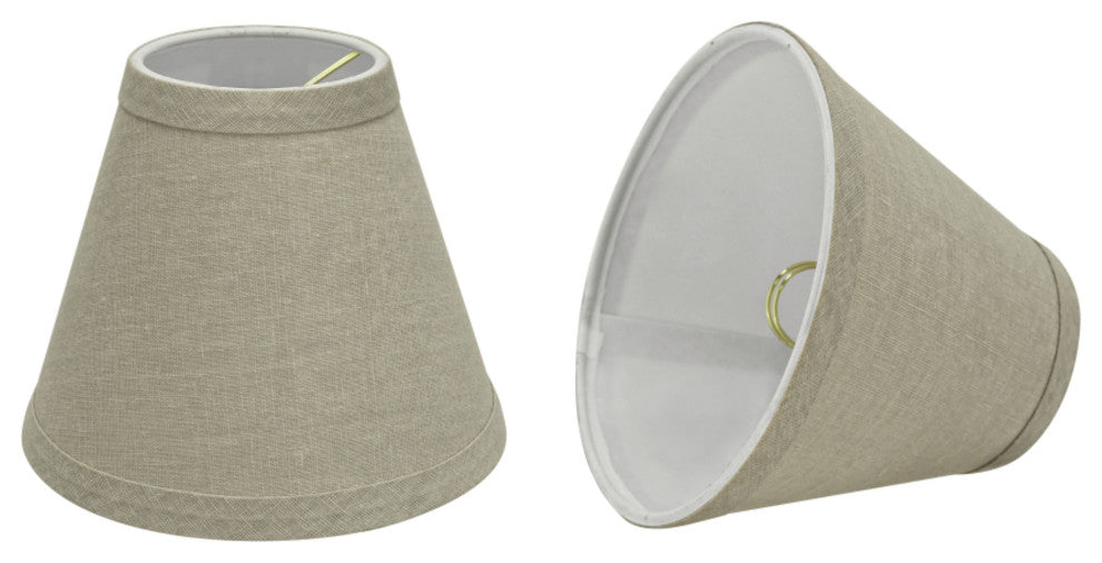 32112-2 Small Hardback Empire  Chandelier Clip On Lamp Shade Khaki 3"x6"x5"