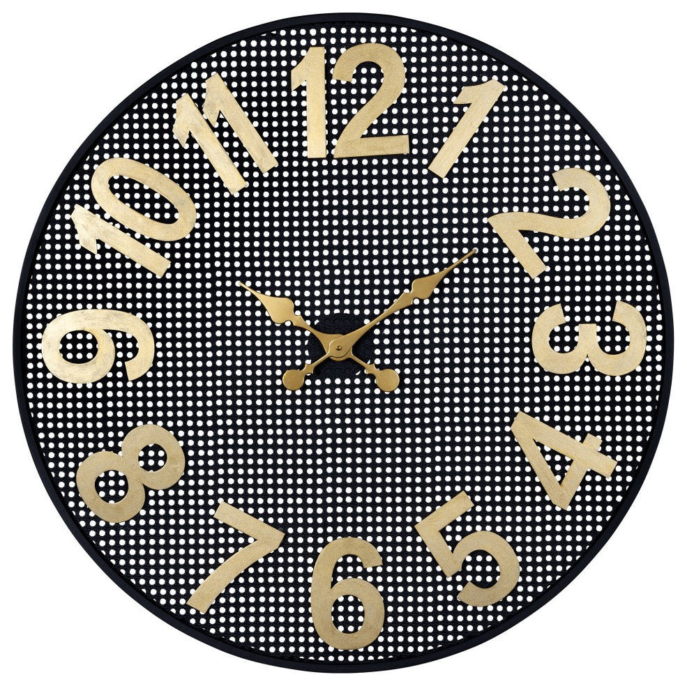 Black and Gold Round Wall Clock