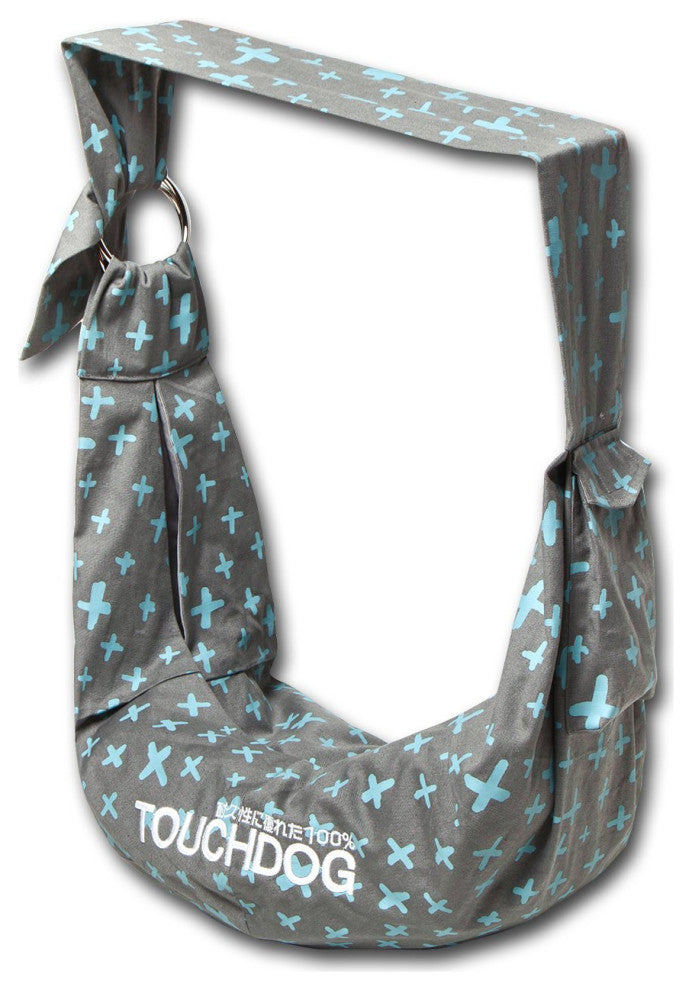 Touchdog 'Paw-Ease' Over-The-Shoulder Travel Sling Pet Carrier, Gray