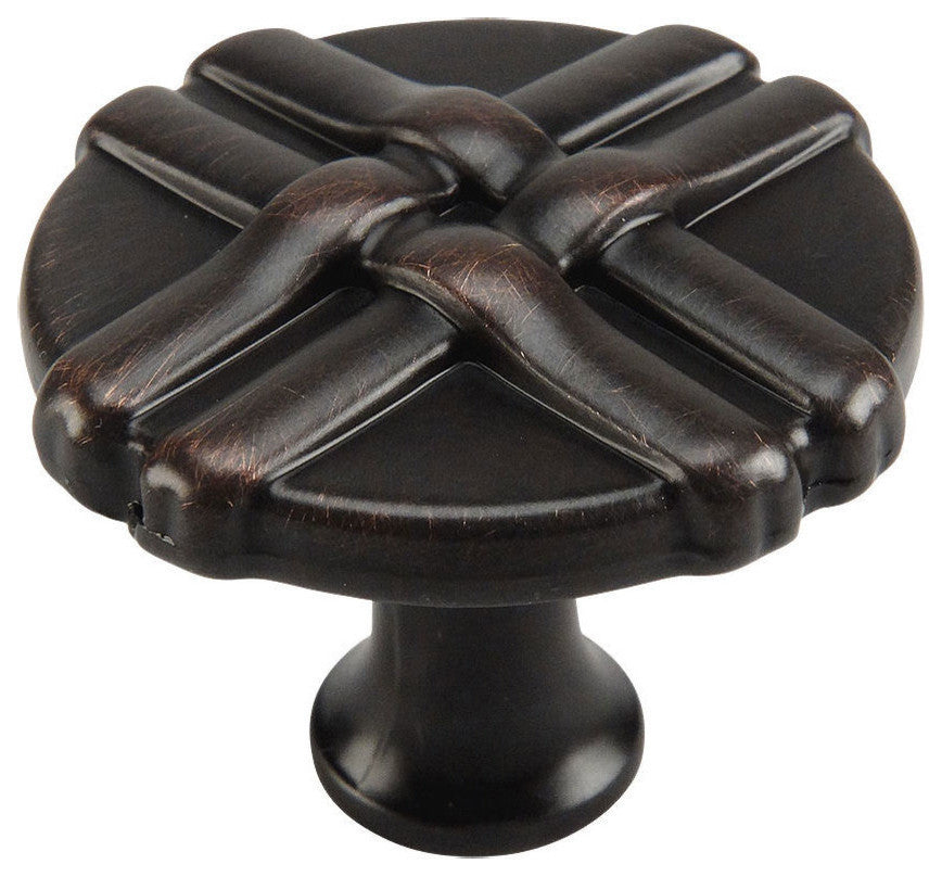 Braided Cabinet Round Knob, Oil Rubbed Bronze, Set of 25