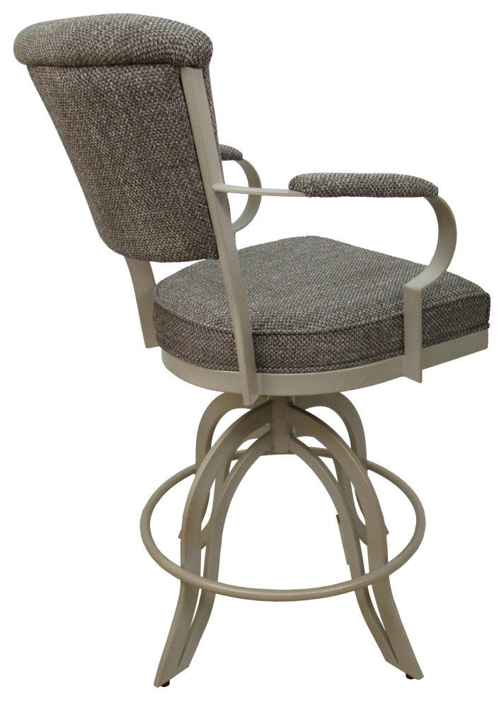 Miami Counter 26" or 30" Metal Bar Stool - A Base, Hemsath Driftwood, Beige, 30"