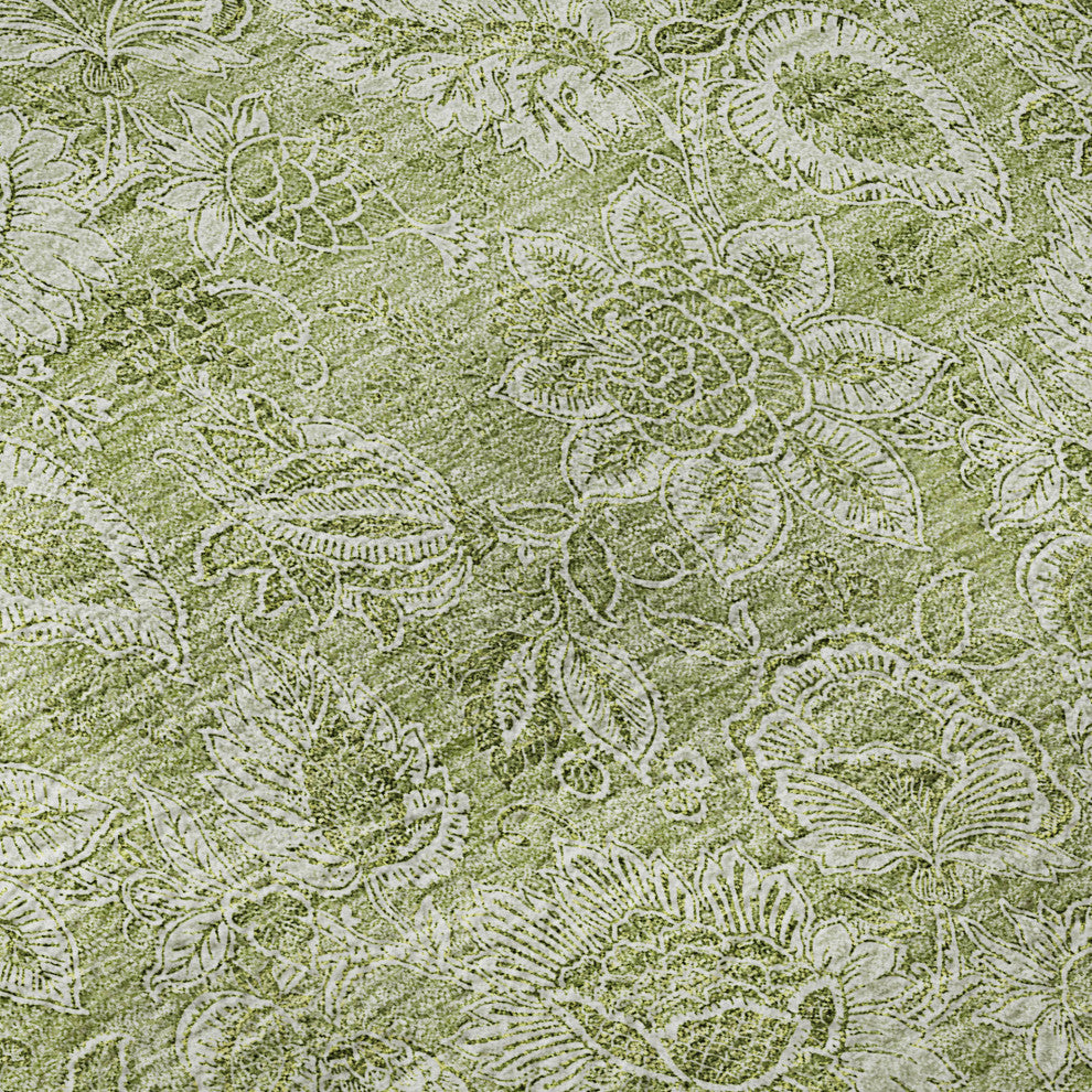 Premium Machine Washable Mayfield AMF662 Aloe 2'3" x 7'6" Runner Rug