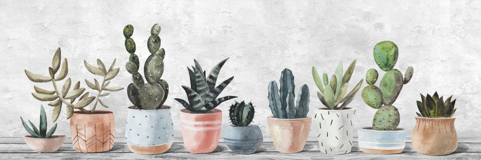 "Pots Lined Up" Painting Print on Wrapped Canvas