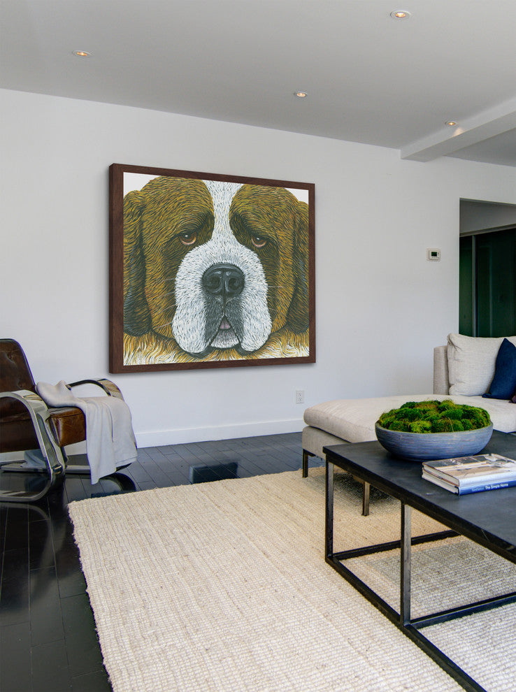 "St. Bernard" Framed Painting Print, 32"x32"