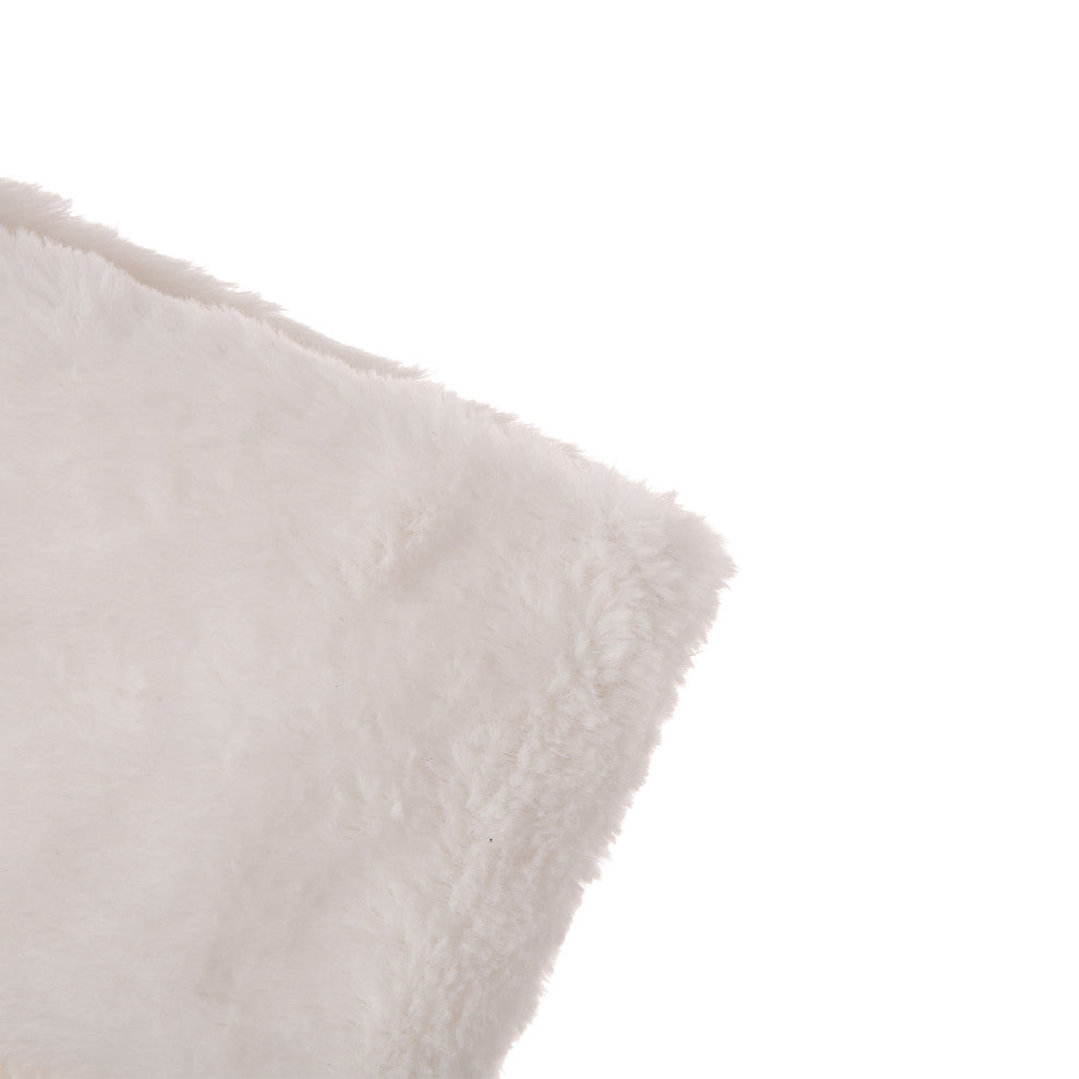 2-Pack 21"L White Plush With Snowflake Christmas Stocking