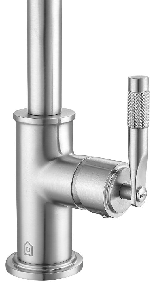 Industria Single Hole Single Lever Bathroom Faucet, Brushed Nickel