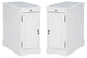 Home Square Wood Accent Table with USB in White Finish - Set of 2