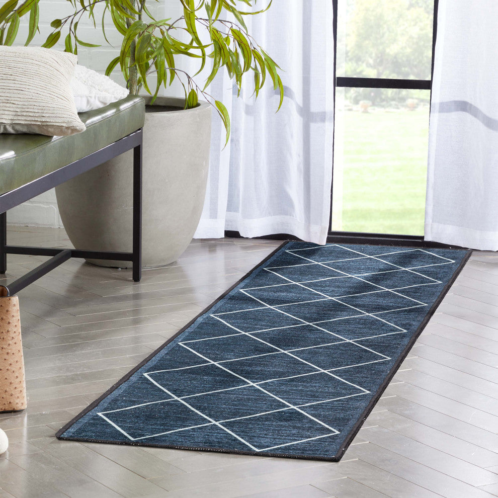 Well Woven Kings Court Clover Modern Moroccan Trellis Gray Area Rug, 2' X 7' Run