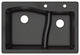 Aversa SilQ Granite 33-in. Drop-in Kitchen Sink with 2 BD Faucet Holes in Black