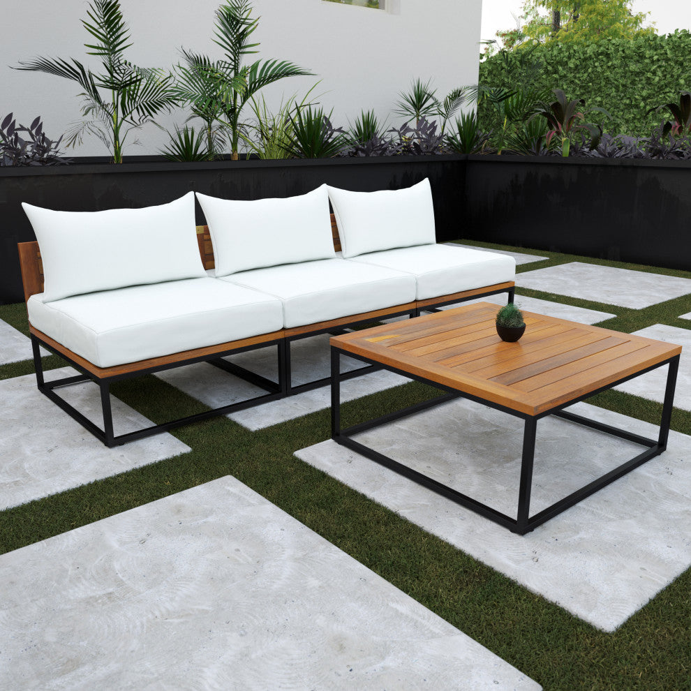 Amara Outdoor Coffee Table and Modular Sofa Set 2-Piece