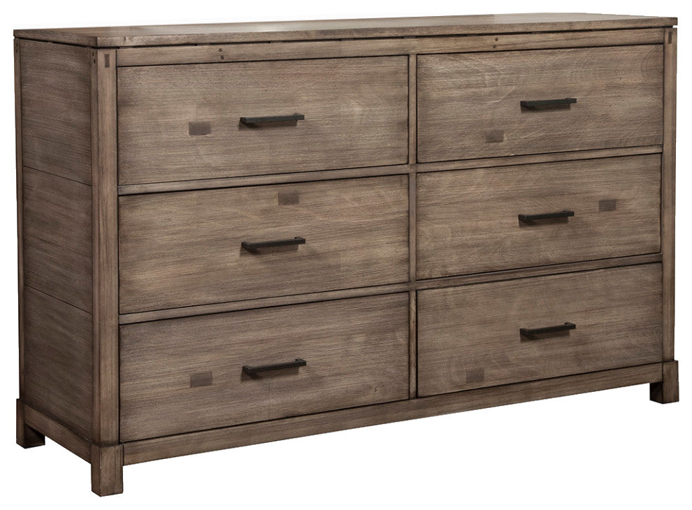 Sydney 6 Drawer Dresser, Weathered Grey