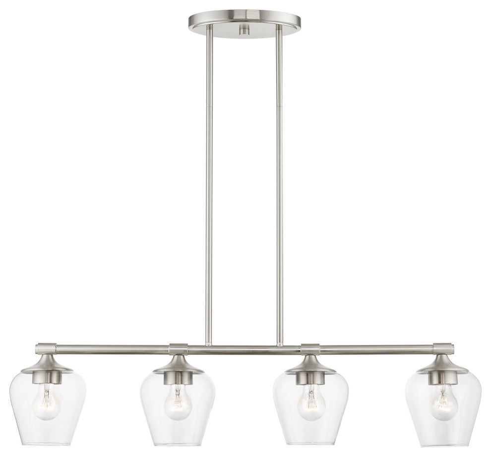 Willow 4 Light Brushed Nickel Linear Chandelier