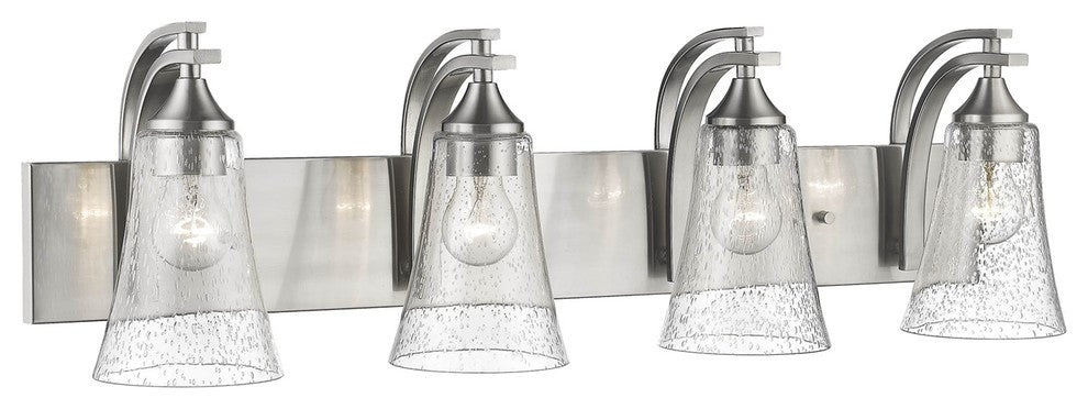 Natalie Collection Vanity, Satin Nickel, Clear Seeded