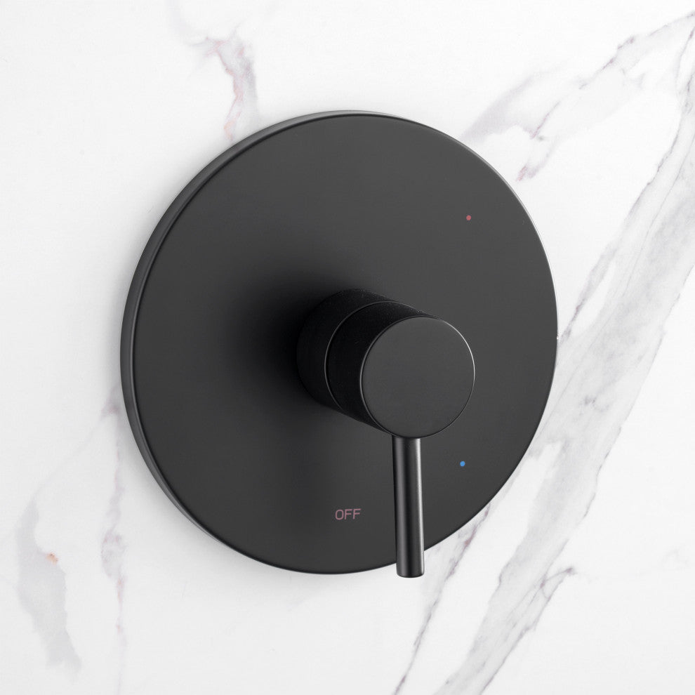 Luxier SS-C01-T-V Rainfall Shower Faucet With Valve and Spout, Matte Black