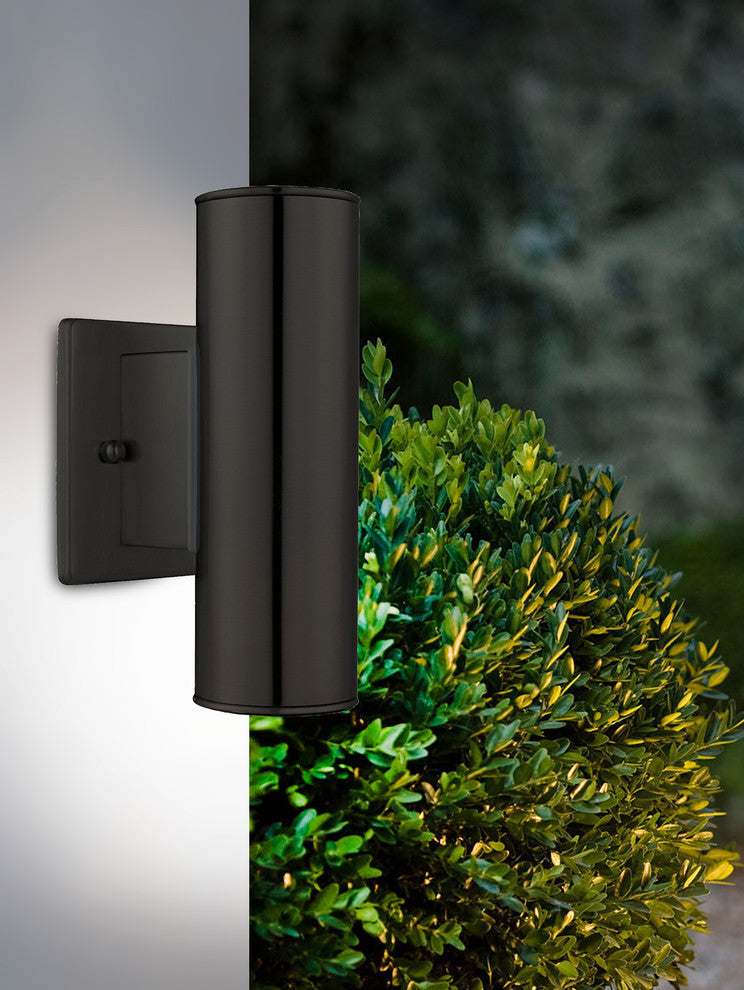 1x50W Outdoor Wall Light, Matte Black Finish, 2 Light