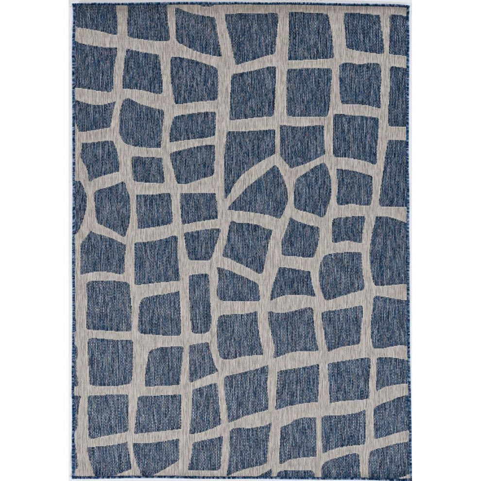 KAS Provo 5763 Blue/Gray Bedrock Area Rug, 7'10"x10'10"