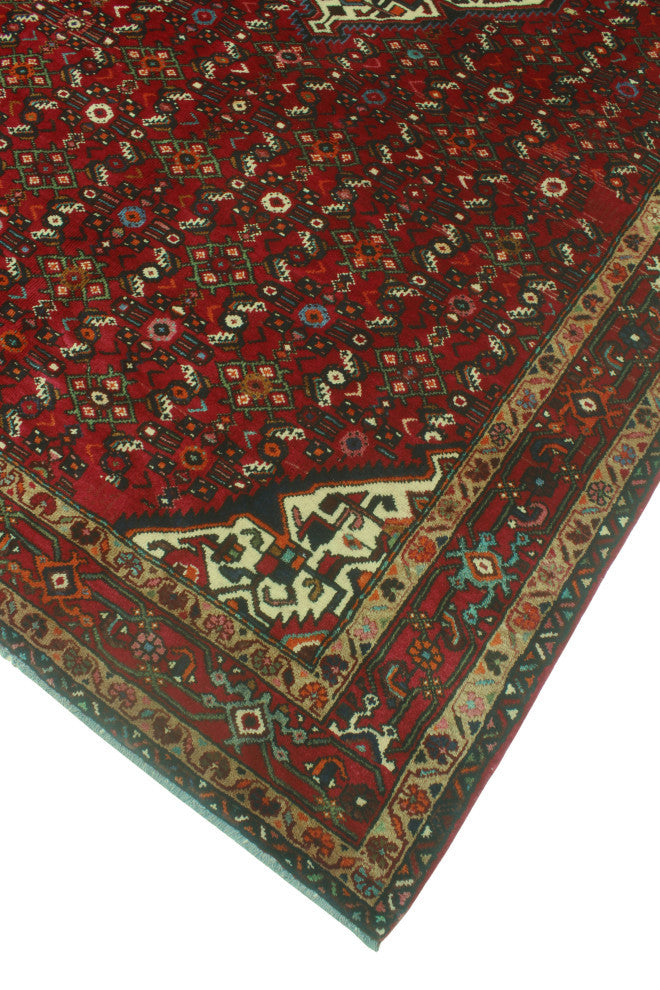 Fine Vintage Distressed Naseema Red/Beige Rug, 6'9x10'6