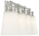 4-Light Bathroom Vanity Light, Matte Black, Brushed Nickel