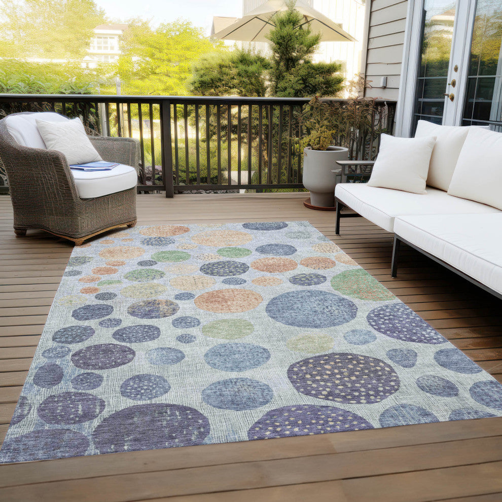 Machine Washable Indoor/Outdoor Chantille ACN1899 Denim 10' x 14' Rug