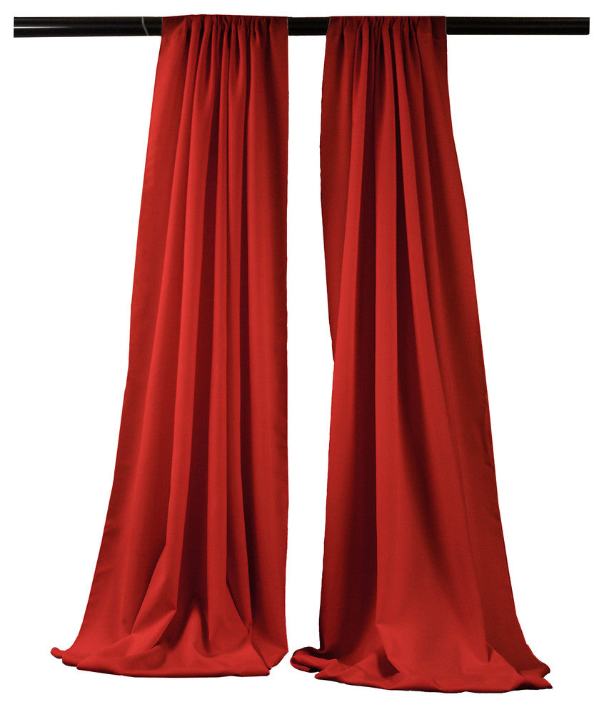 LA Linen Polyester Poplin Backdrop Drape 96"x58", 2 Pack, Red