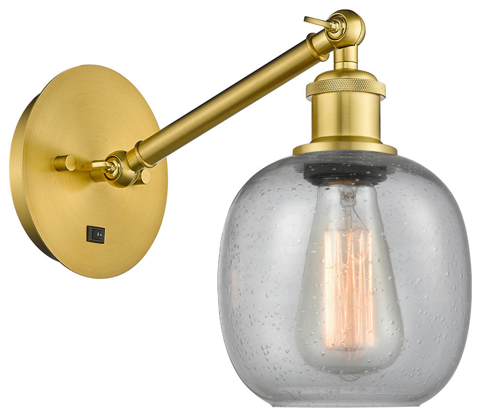 Innovations 317-1W-SG-G104-LED 1-Light Sconce, Satin Gold