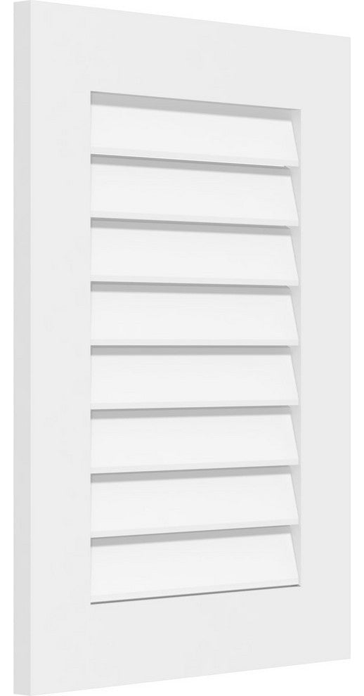 36 x 12 Vertical Surface Mount PVC Gable Vent, Functional, Standard Frame