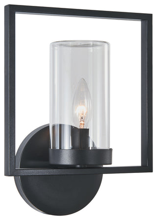 Daniel 1-Light Textured Black Outdoor/Indoor Wall Sconce 13"