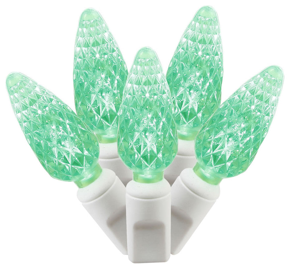 Vickerman X6W8504 Green Led Light On White Wire, Christmas Light Strand