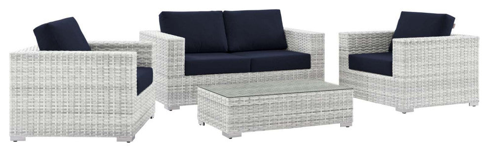 Convene 4-Piece Outdoor Patio Set - Light Gray Navy