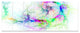 Stormy Sky Fierce Lightning, Abstract Art on Canvas, 83"x32", 7 Panels