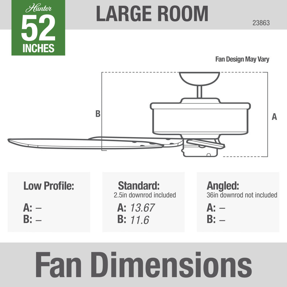 Hunter Fan Company 52" Outdoor Orig Teak Blades Black Ceiling Fan