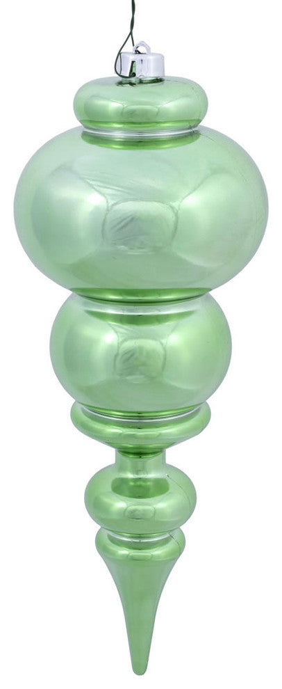Vickerman N150654DSV 14" Celadon Shiny Finial Ornament