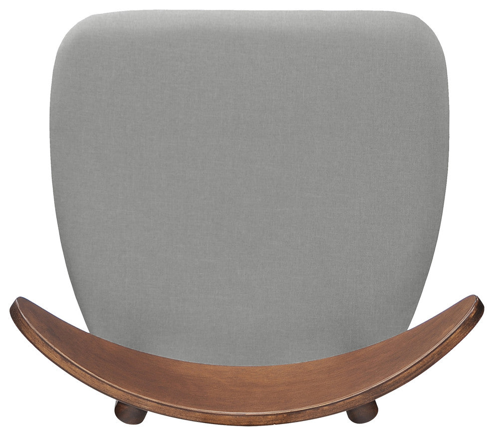 GDF Studio Issaic Mid-Century Design Wood Dining Chairs, Set of 2, Light Gray/Walnut