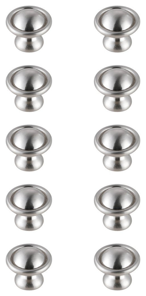 KB2008-NK-10PK Kadea 1.2" Mushroom Knob, Set of 10, Brushed Nickel