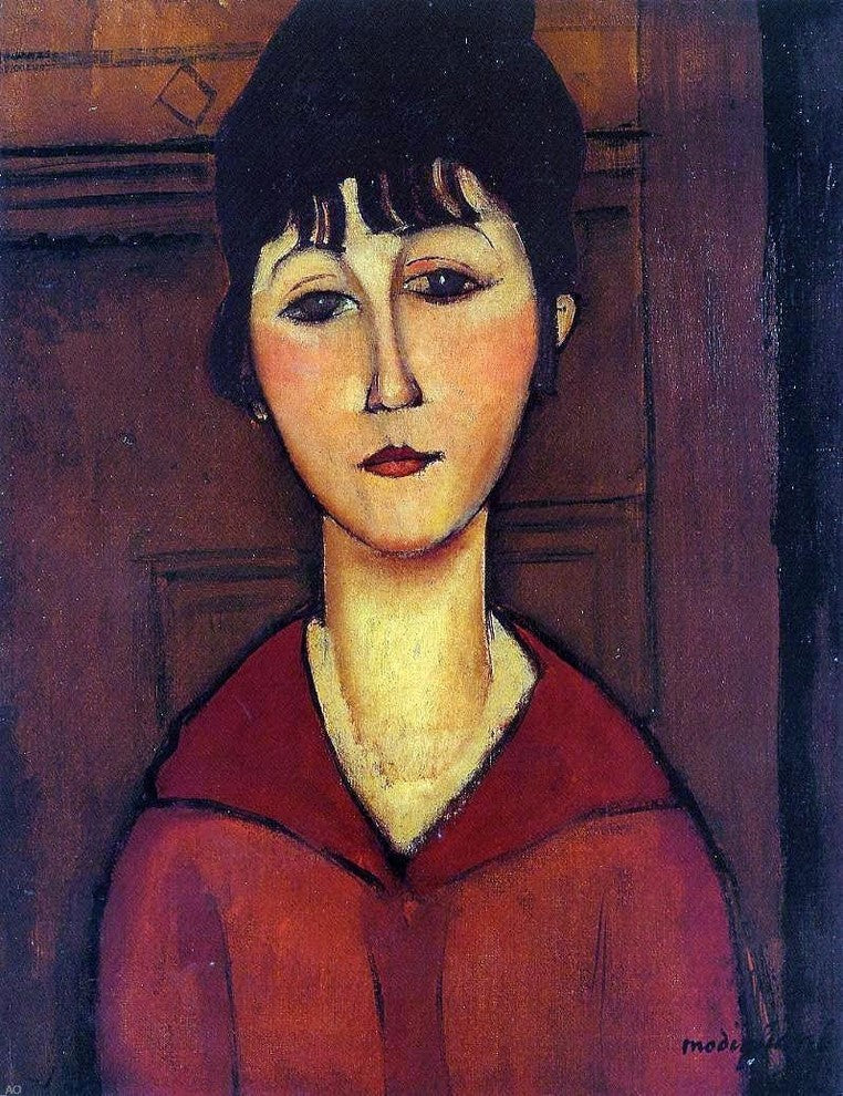 Amedeo Modigliani Head of a Young Girl, Gallery Wrapped Canvas Print, 21"x28"